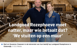 Landgoed Rozephoeve stuit op muur